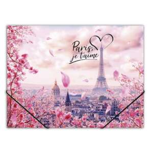 PANTA PLAST "Take me to Paris" A4 expanding file folder with elastic closure, Paris skyline design - Elastic folder