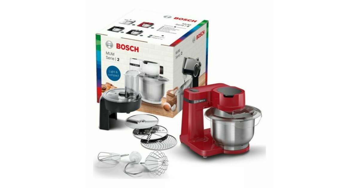 Bosch MUMS2ER01 Kitchen Machine Food Processor Dough Mixer Red 700w for sale  online