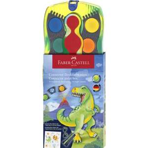 Faber-Castell Connector Paint Box with 12 watercolors, dinosaur design - Watercolor