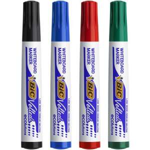 BIC Velleda ecolutions táblamarkerek, 4-es készlet, fekete, kék, piros, zöld - Tábla- & Flipchart marker