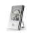 Digital thermometer hygrometer with comfort level indicator and clock, 224 type, standing on a table