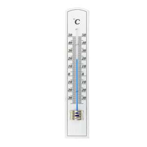 White wooden room thermometer with Celsius scale, measuring from -35 to +50 degrees - Room Thermometer