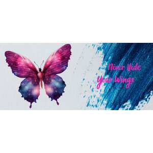 Motivációs bögre pillangó mintával és "Soha ne rejtse el szárnyait" felirattal - Nonbrand Bögre