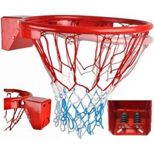 Basketball hoop with red rim and white and blue net, spring-action breakaway rim - Nonbrand Interactive Kids' Toy