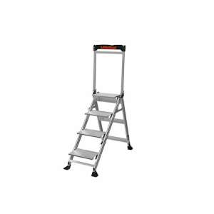 Drabina aluminiowa Little Giant Jumbo Step 4-stopniowa z poręczą i tacą na narzędzia - Drabina i wykonawca