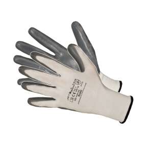 Pereche de mănuși de lucru gri și albe, mărimea 10, RNIT GREY, Artmas ART008010 - Mănuși de lucru