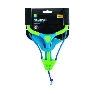 Pelletpult nagy csúzli ételpelletek kilövéséhez, kék és zöld, csomagolt - Csúzli & etetőrakéta