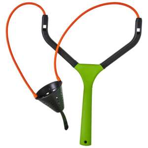 Sensas verseny pellet csúzli, zöld és fekete csúzli narancssárga gumiszalagokkal pellet és magvak etetéséhez - Csúzli & etetőrakéta