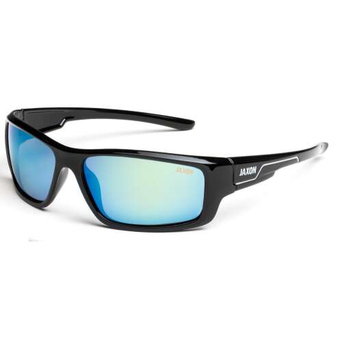 Jaxon polarizált napszemüveg tükörlencsével, fekete kerettel, kék tükörlencsével
