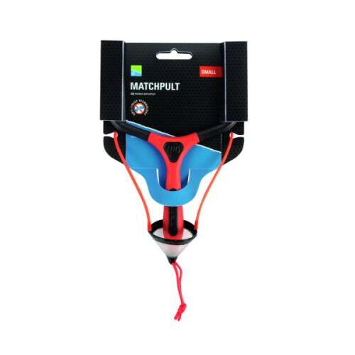 Matchpult csúzli, kis méret, piros és fekete, horgász csúzli