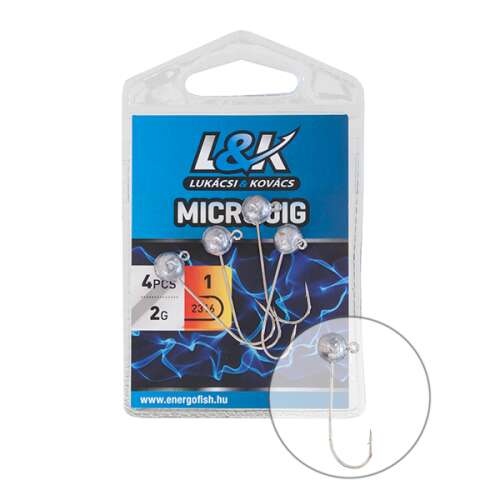 L&K Micro Jig horgász jig fejek, 1/0-ás méret, 3g, 4 db-os csomag - Horgász horog