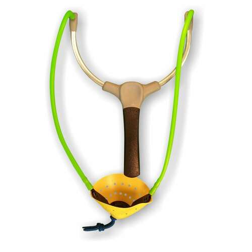 Jaxon stonfo-catapult 1 rugós csúzli zöld gumiszalagokkal és sárga zsebbel