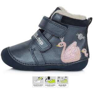 D.D.Step Hattyús kék bélelt baba cipő (Méret 22) 94250909 Magasszárú gyerekcipők, bakancsok