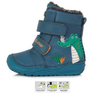 D.D.Step Krokodilos kék bélelt baba cipő  (Méret 21) 94251052 Magasszárú gyerekcipők, bakancsok