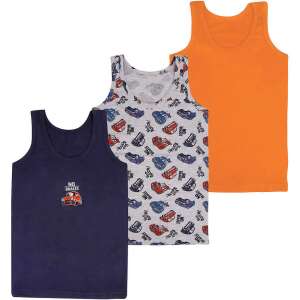 DomiKids Autós kék-narancs fiú 3 db-os trikó szett (Méret 110-116) 94251167 Gyerek trikó, atléta