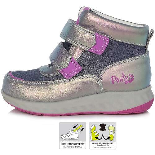 Ponte20 Supinált ezüst-lila kislány cipő (Méret 31)