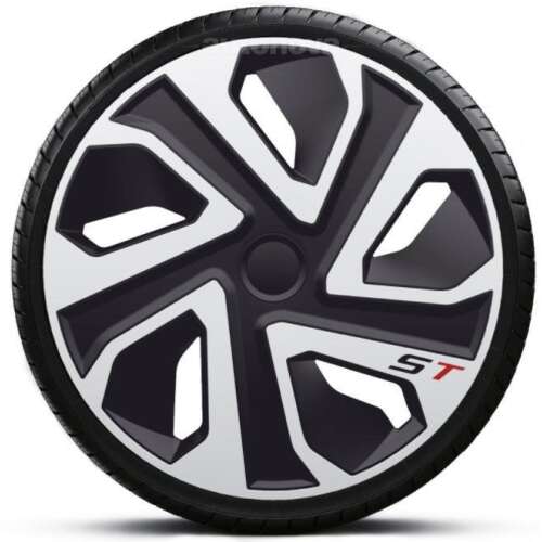 16-calowe kołpaki Jacky ST srebrno-czarne, zestaw 4 sztuk