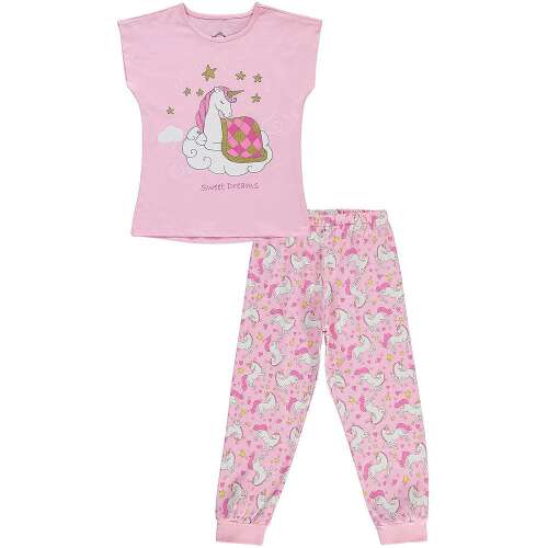 Civil Unikornis rózsaszín lány pizsama  (Méret 152-158)