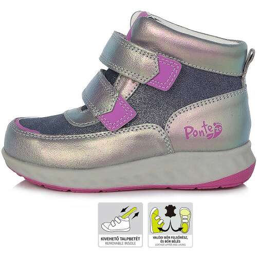 Ponte20 Supinált ezüst-lila kislány cipő (Méret 22)
