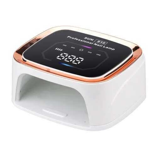 Sun S10 Profi Műkörmös Lámpa, vezeték nélküli, újratölthető, 108W, 36 LED, LCD kijelző, időzítő beállítások, fehér és rózsaarany
