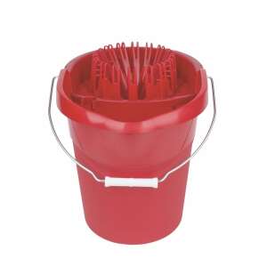 Roter 13-Liter-Wischmopp-Eimer mit Wringkorb - Reinigung