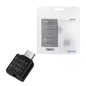 Logilink USB 3.2 audioadapter EQ-val, USB-C/M 3,5 mm/F-ig, fekete 94270480 