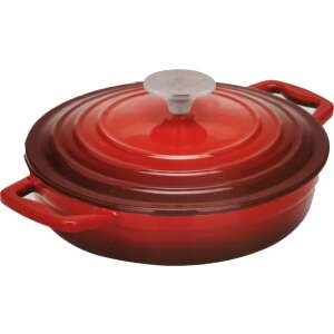 Carl Schmidt Sohn KOCH SYSTEME XANTEN, kiváló minőségű  zománcozott  öntöttvas szervírozó lábas fedővel 22 cm , piros