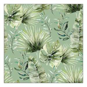Dzsungel levelek zöld papírszalvéta, 33x33cm, 20db-os - Szalvéta