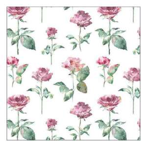 Julia fehér papírszalvéta rózsás mintával - Szalvéta