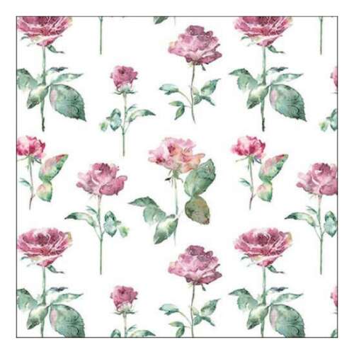 Julia fehér papírszalvéta rózsás mintával