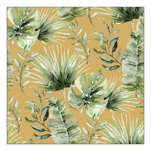 Dzsungel levelek arany papírszalvéta, 33x33cm, 20 db-os - Szalvéta