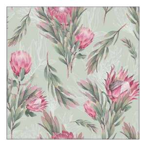 Protea zöld papírszalvéta virágmintával - Szalvéta