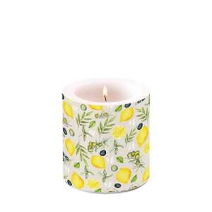 Oliva és citrom illatú gyertya, 8x7,5cm - Ambiente