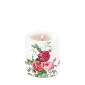 Rózsás Dekor Gyertya - Átvilágítós - 8x7,5cm