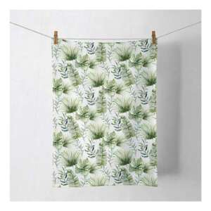 Dzsungel levelek fehér konyharuha 50x70cm, 100% pamut - Ambiente