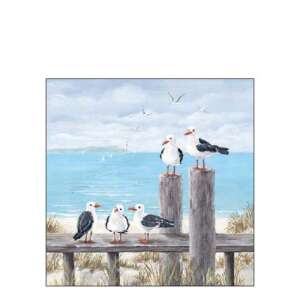 AMB.12518170 Seagulls on the dock papírszalvéta 25x25cm, 20db-os