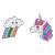 Stickere Diamond Dotz, Stickere cu Unicorn și Curcubeu, 2 Stickere, Curcubeu, Unicorn, Nor, Diamond Dotz