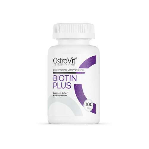 OstroVit Biotin Plus tabletta, 2500mcg biotin kiegészítő a haj, bőr és körmök egészségéért 