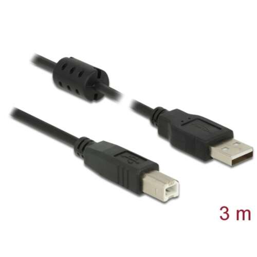DELOCK kábel USB 2.0 Type-A male > USB 2.0 Type-B male 3m fekete