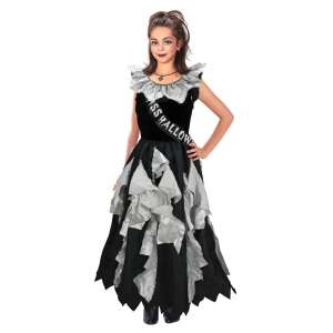 KidMania® Zombie Prom Queen Costume for Girls, Black and Silver Dress with Sash, Size 11-13 Years - KidMania Costume for Kid