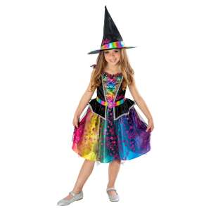 Barbie Witch Costume for Girls, Rainbow Dress and Hat, 3-4 Years, 98-104 cm - Barbie