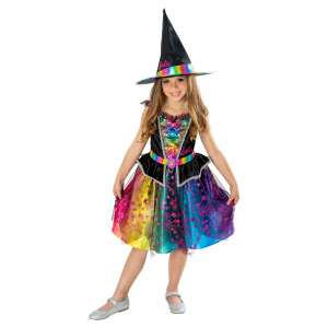 Barbie Rainbow Witch Costume for Girls, 7-8 Years, 128 cm - Barbie