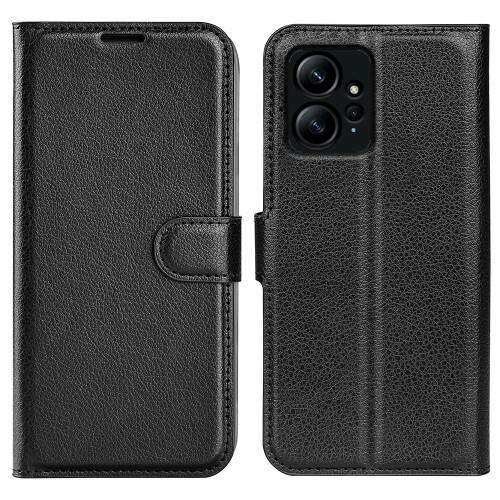 Fekete bőr notesz tok Xiaomi Redmi Note 12 4G (Global version) telefonhoz 