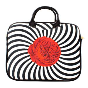 Bunte Laptoptasche aus Samt für Damen, SPIRAL ROSE 14"