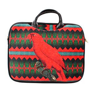 MUZIY 14-inch Velvet Laptop Bag with Red Bird Design - Laptop Bag and Case