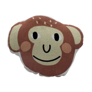 Cute Monkey Face Pillow, Vidám Majom Párna, Decorative Cushion - Koopman