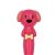 Close-up of pink dog pen with bone design