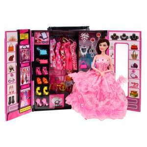 Kleiderpuppe Kleiderschrank Spielset mit Puppe, Kleidung, Schuhen, Accessoires und Koffer - Nonbrand Baba