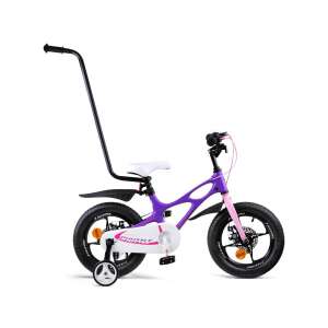 Royal Baby 14 inch purple kids bike with training wheels and push handle - Royal
