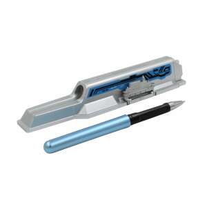 Silver and blue airplane pen holder, pen included - Pen & Pencil